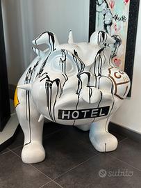 Statua bull dog pop art resina 110cm