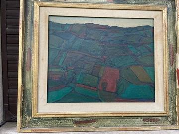 quadro olio tela - paesaggio invernale