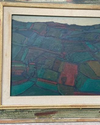quadro olio tela - paesaggio invernale