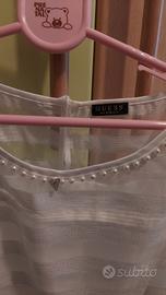 Abito bambina bianco con trasparenze 