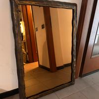 Specchio con cornice in ottone