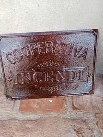 Targa insegna Cooperativa Incendi