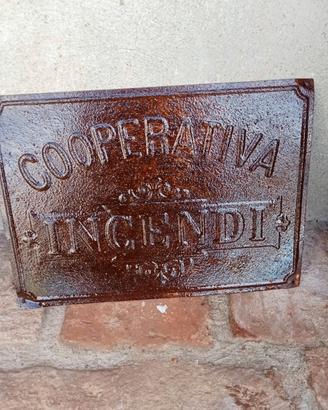 Targa insegna Cooperativa Incendi