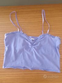 Top corto lilla con spalline sottili  Taglia L