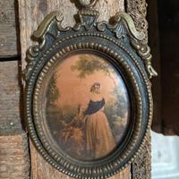 Ovale decorativo vintage con soggetto stile 700