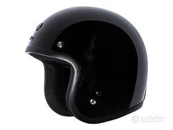 CASCO JET RETRO' CLASSIC TORC T50C NERO LUCIDO OMO