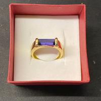 Anello in oro giallo 750 Tg.14 con pietra blu