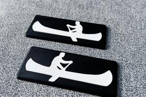 Coppia targhette canoa fiat panda 141 sisley 4x4