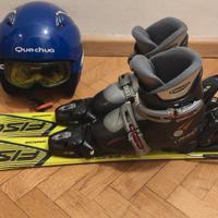 Sci+scarponi+casco con occhiali 