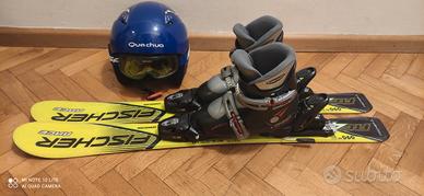 Sci+scarponi+casco con occhiali 