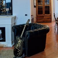 POLTRONA CHESTERFIELD NERA  VERA PELLE MAISON 