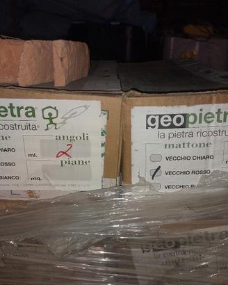 mattoni geopietra vecchio rosso con angoli