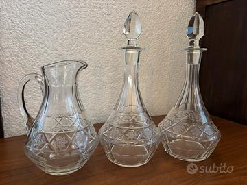 Set bicchieri e bottiglie cristallo decoro stella