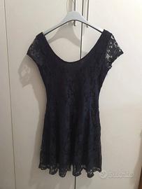 Abito elegante donna ricamato nero