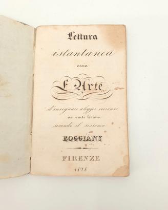 Libro Lettura Istantanea Boggiany Firenze 1828
