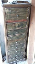 Cassettiera antica epoca inizio 900 alta stretta