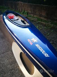 canoa in vetroresina  2 posti con timone