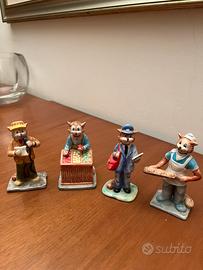 Set 4 statuine gatti Pennygate by Paris Royal