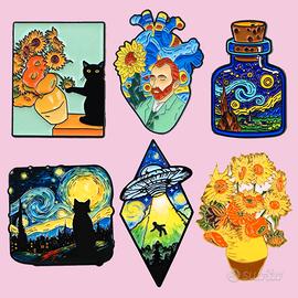 🎨 Set di 6 Spille Van Gogh Arte Pop