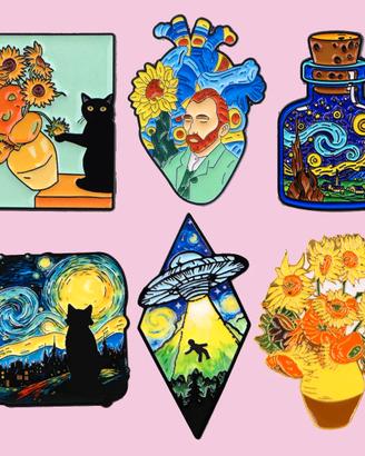 🎨 Set di 6 Spille Van Gogh Arte Pop