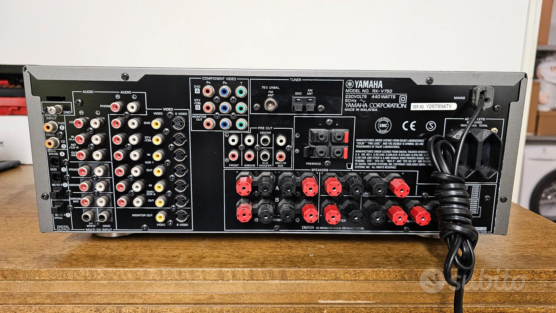 Yamaha RX-V750 sintoamplificatore home theatre 7.1 - Audio/Video