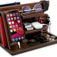 Uomo Docking Station in legno per smartphone Porta