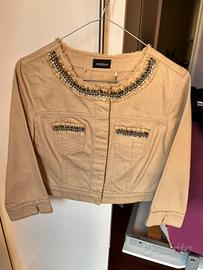 Giacca beige in jeans con paillettes (Motivi)
