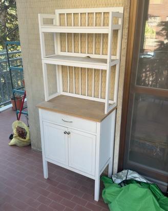 Credenza / mobile da cucina bianco con alzata