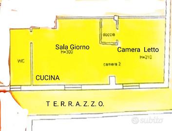 Appartamento biambiente 50mq., adiacente Eurospin