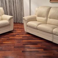 Divani Doimo Sofà in vera pelle panna