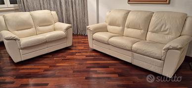 Divani Doimo Sofà in vera pelle panna