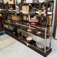 ETAGERE / LIBRERIA VINTAGE - METALLO VETRI FUME'