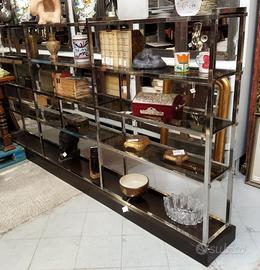 ETAGERE / LIBRERIA VINTAGE - METALLO VETRI FUME'
