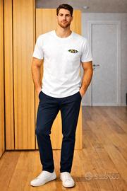 T-shirt bianca Statham Vintage uomo