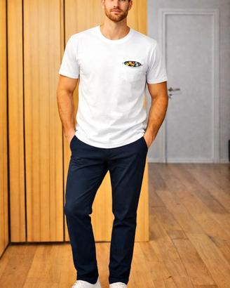 T-shirt bianca Statham Vintage uomo