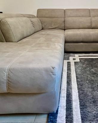 Divano letto angolare con pouf contenitore