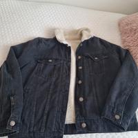 Giubbotto denim con pelo