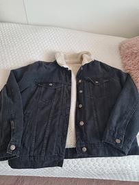 Giubbotto denim con pelo
