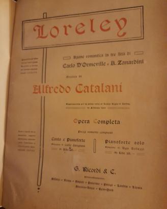Loreley di A. Catalani - spartito canto pianoforte