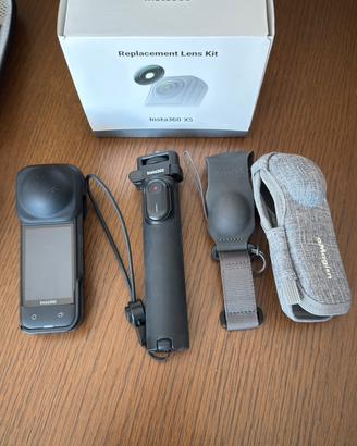 Insta 360  x5 + Kit selfystik 2in1 e kit Lente
