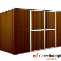 Casetta giardino in Acciaio 345x186 legno scuro