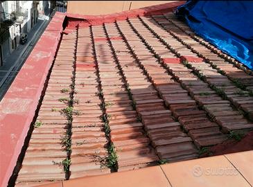 tetto e tettoia in coppo o coppi pietra terracotta