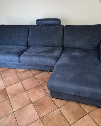 Divano ad angolo con Chaise Longue (290 cm) Blu