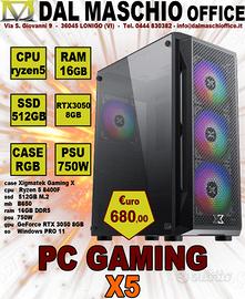COMPUTER PC GAMING RYZEN 5 RTX 3050 16GB ULTRA AMD