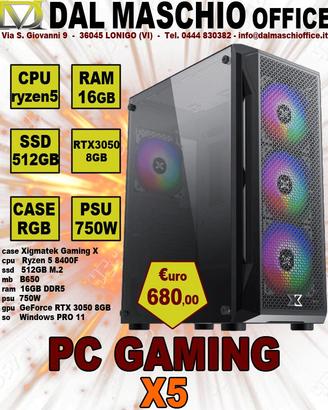 COMPUTER PC GAMING RYZEN 5 RTX 3050 16GB ULTRA AMD