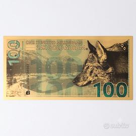 Banconota oro 24 carati 100 mg Gray Wolf