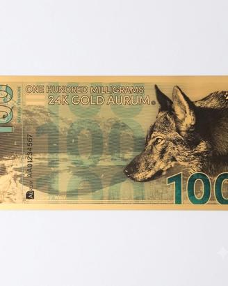 Banconota oro 24 carati 100 mg Gray Wolf