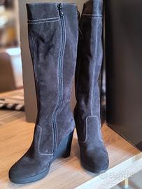 Eleganti stivali camoscio, pelle Nero Giardini 37 