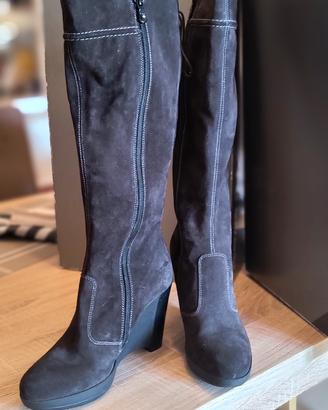 Eleganti stivali camoscio, pelle Nero Giardini 37 