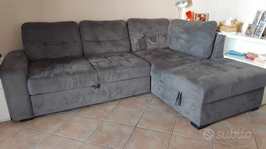 Divano letto angolare con contenitore 